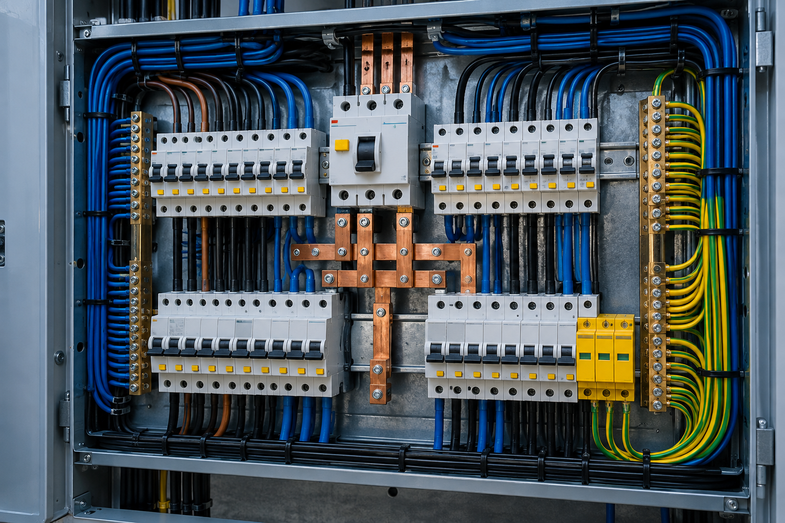 Quadro de distribuição elétrica residencial